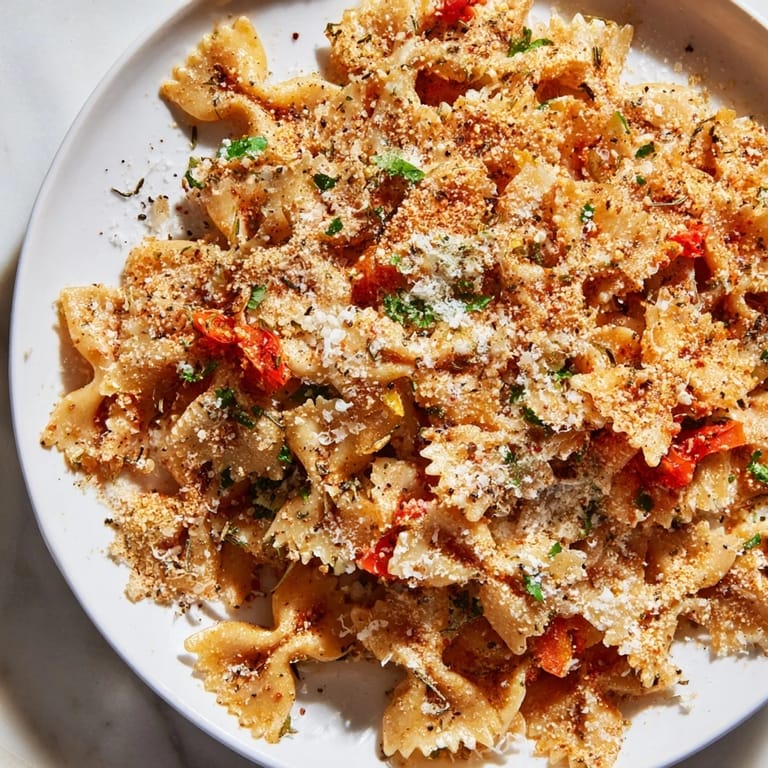 Delicious Lightened Christmas Pasta Chips, a baked snack, presented with vibrant red pepper and fresh parsley.