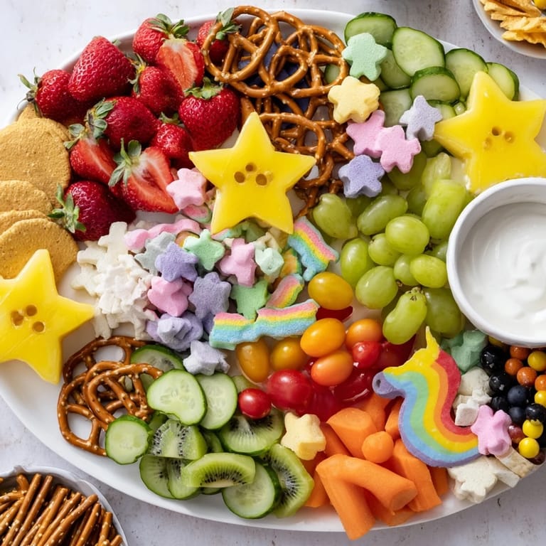 Delight your guests with this beautifully arranged Unicorn Party Platter, bursting with flavor and fun.