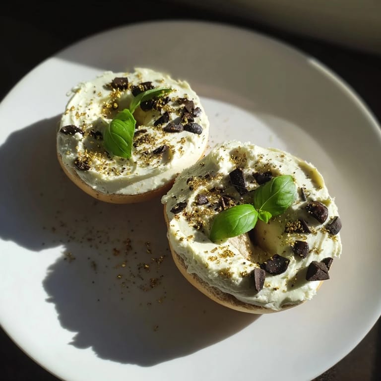 Celebrate with the Olympic Rings Medal Appetizer: bagel "medals" drizzled with edible gold for party fun.