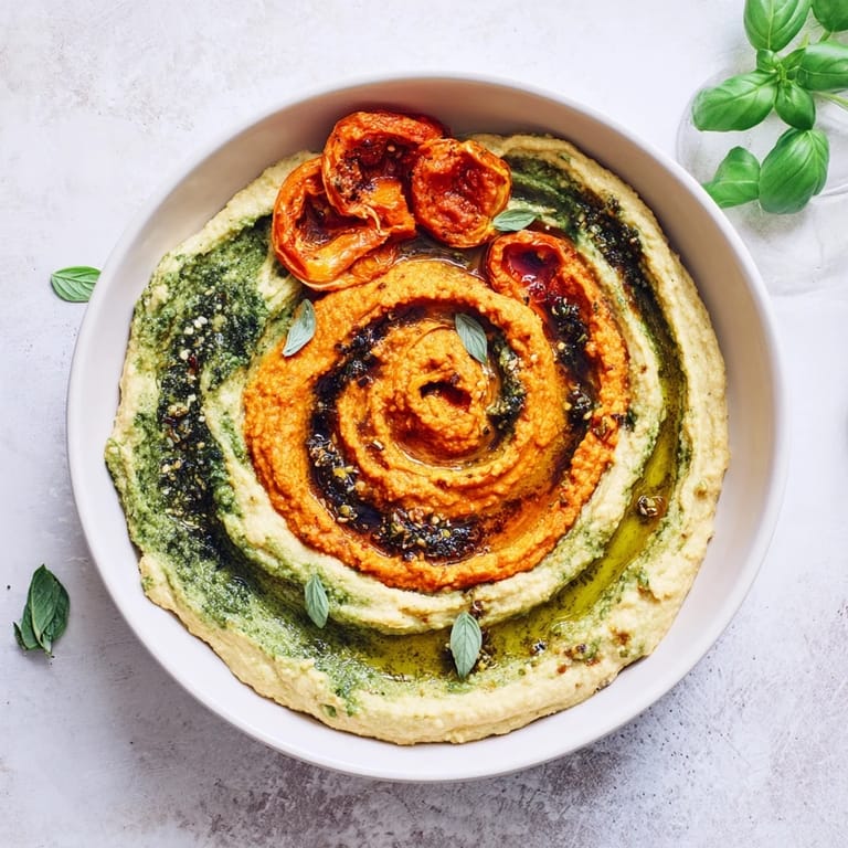 A vibrant photo of a marble swirl platter includes creamy hummus dips and crispy crackers for dipping.