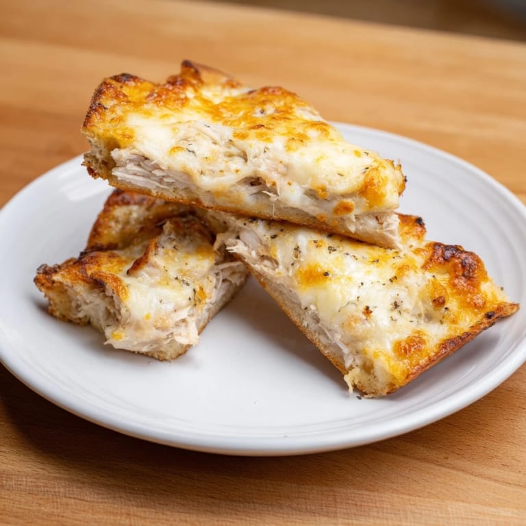 A close-up of a perfectly toasted Leftover Pizza Grilled Cheese, featuring crispy crust and melted cheese.