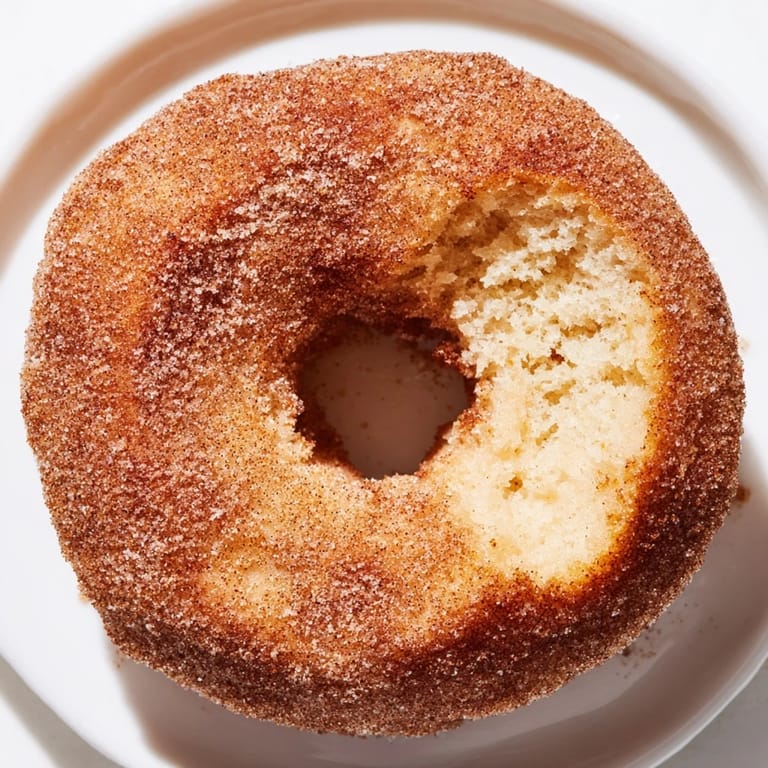 Close-up of fluffy cinnamon-sugar baked donuts, glistening with a generous coating, ready to enjoy.