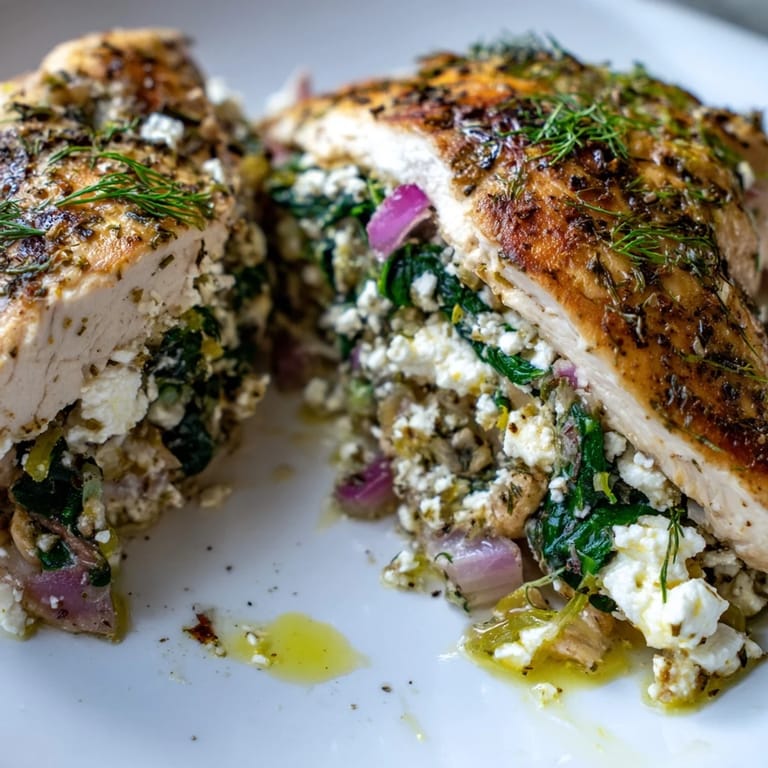 Imagine the savory aroma of Spinach Feta Stuffed Chicken, baked until tender with bubbling cheese inside.