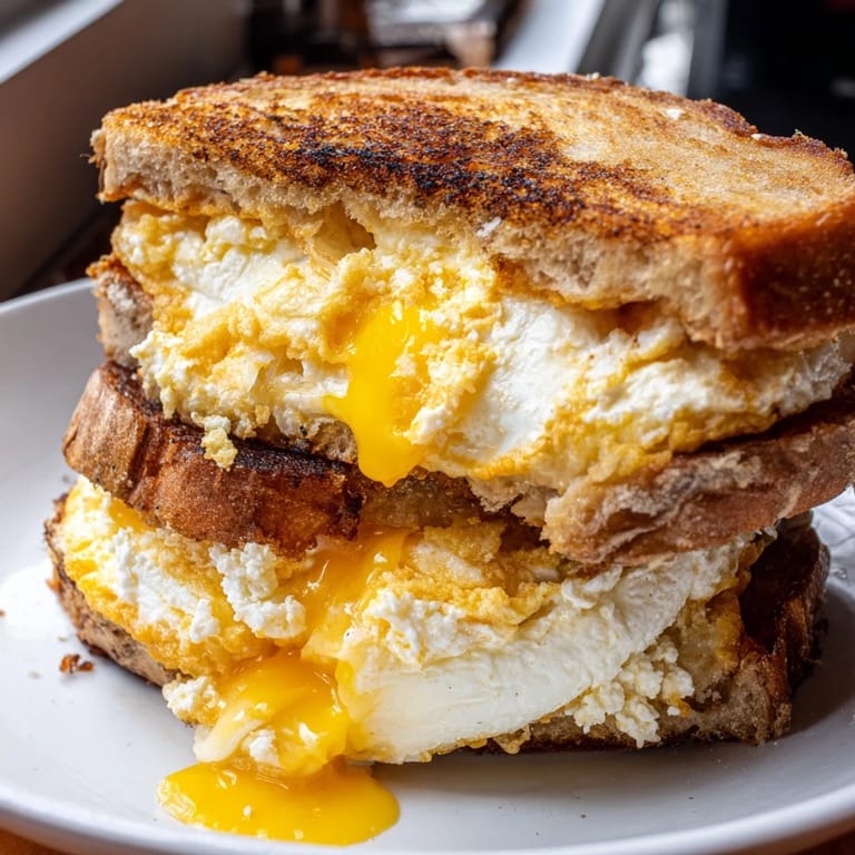 Imagine the toasted sourdough: a decadent feta fried eggs grilled cheese, perfect for lunch or dinner.