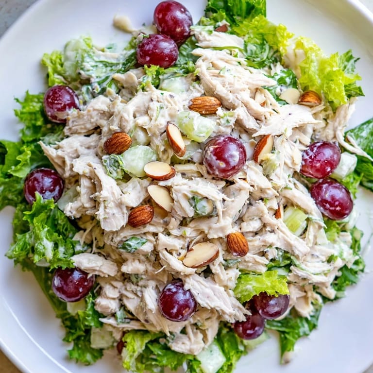 This vibrant Crispy Chicken Salad combines tender chicken, crunchy celery, and sweet bursts of grapes.