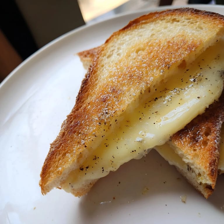 Indulge in this elegant Truffle Grilled Cheese, with buttery bread and aromatic truffle notes.
