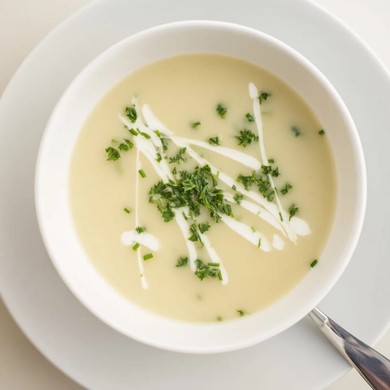 Rich Creamy Celery Root Bisque paired with crusty bread on a rustic table, perfect for cold evenings.