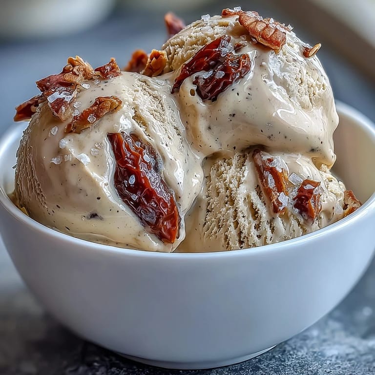 A slice of Tahini Ice Cream with Dates is served beside strong black coffee, highlighting its nutty, sweet, and savory notes.