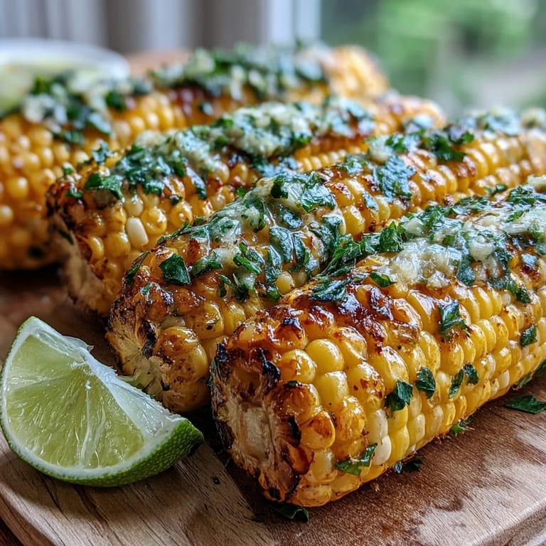 Juicy Miso-Butter Corn on the Cob is ready to eat, garnished with fresh scallions for a savory summer side dish.