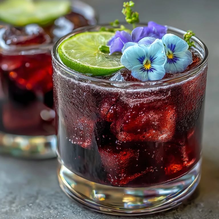 Refreshing black currant gin cocktail with deep berry hues, tangy lime juice, and botanical gin notes, perfect for summer evenings.