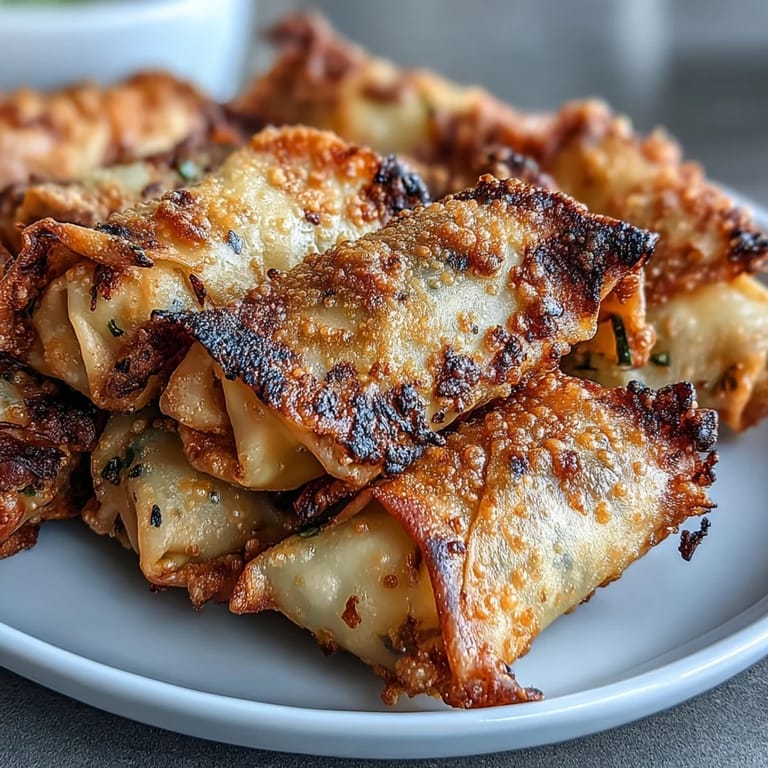 Golden spring rolls bursting with savory cabbage, carrots, and mushrooms, paired with a tangy sweet chili sauce made in minutes.  