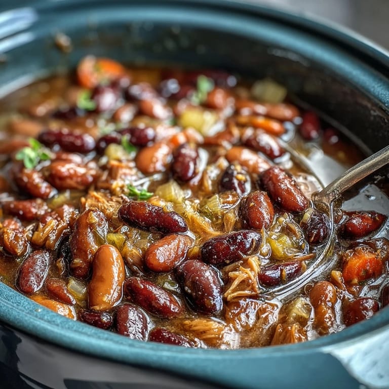 Comforting 15-bean soup with smoked turkey, carrots, celery, and tomatoes, perfect for warming up on cold days.