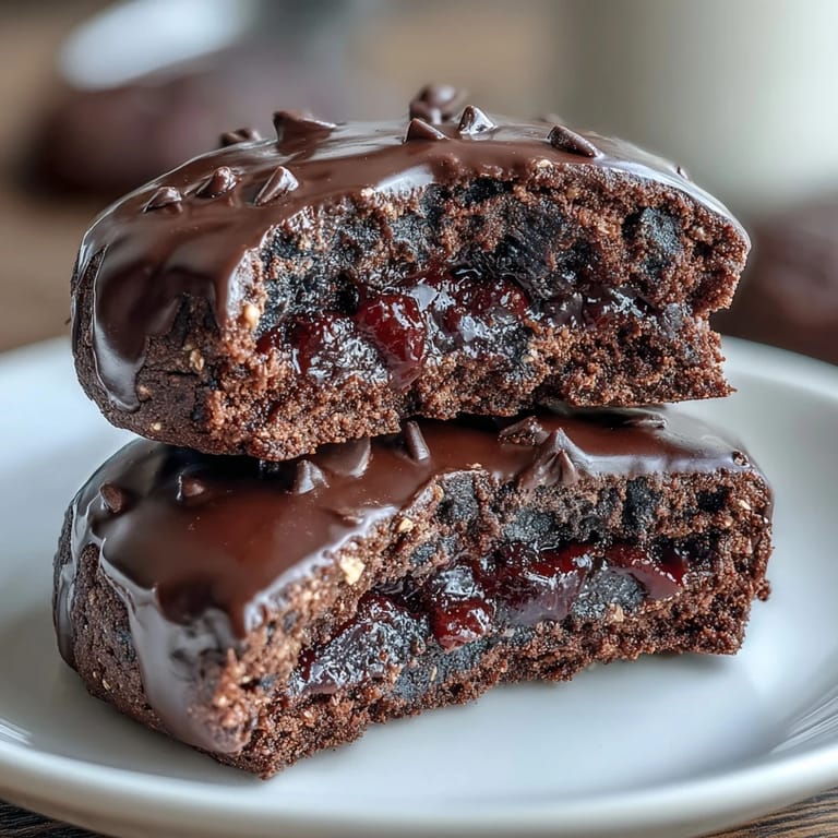 High-protein chocolate cookies made with creamy cottage cheese, oat flour, and dark chocolate chips for a satisfying snack.  