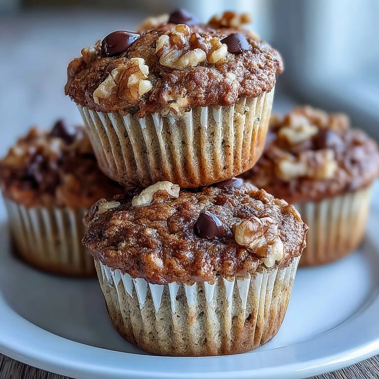 Moist banana muffins loaded with protein, ideal for a nutritious grab-and-go breakfast or post-workout snack.