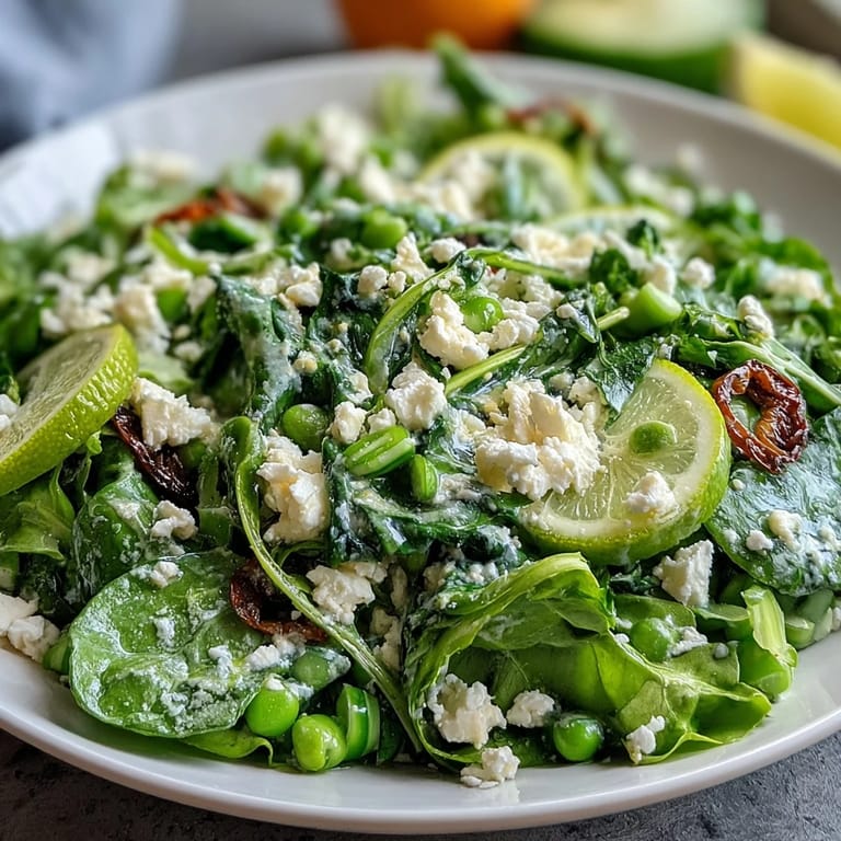 Fresh and colorful spring salad featuring radishes, peas, and lemon vinaigrette, a perfect light dish for seasonal dining.  
