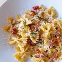 Lightened Christmas Pasta Chips: Golden, perfectly crispy pasta, ideal for a holiday appetizer, spiced to perfection.