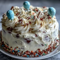 Simple Graduation Cake with Balloon Toppers: Two-tiered vanilla sponge cake frosted in smooth buttercream, adorned with colorful balloon cake toppers for a festive celebration.